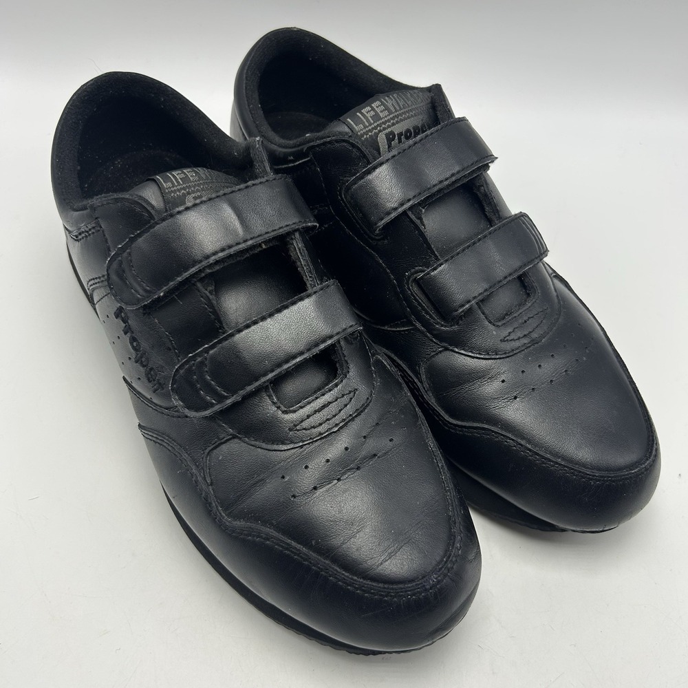 Propet Mens Shoes Life Walker Strap Black Size 9 M D Sneakers Hook Loop M3705